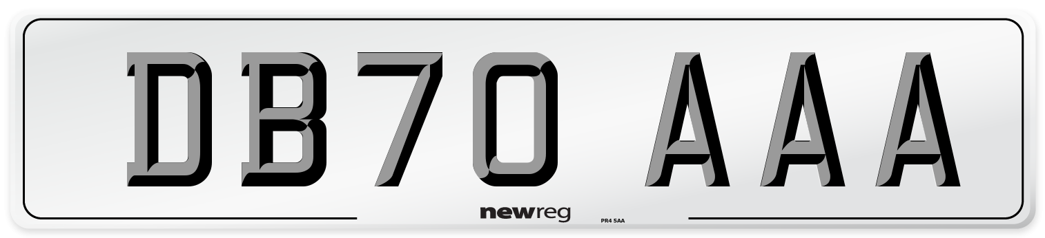 DB70 AAA Number Plate from New Reg